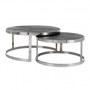 BLACKBONE exkluzív dohányzóasztal szett -90cm- arany/ezüst