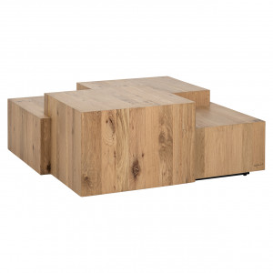 WAGNER design dohányzóasztal - 100cm - barna/natúr