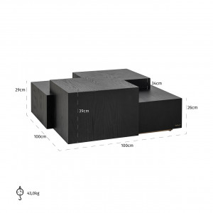 WAGNER design dohányzóasztal - 100cm - barna/natúr