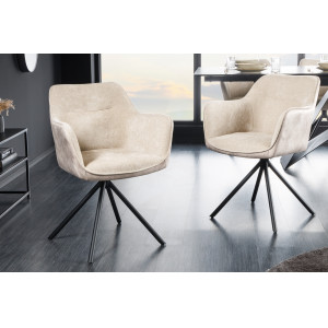 VERONA design forgatható szék - beige INVICTA