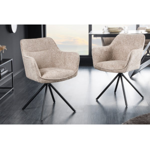 VERONA-II design forgatható szék - beige INVICTA