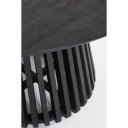 ODION kerek mangófa étkezőasztal - 130cm - fekete