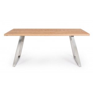 MIDEON modern étkezőasztal - 180cm - ezüst/fekete