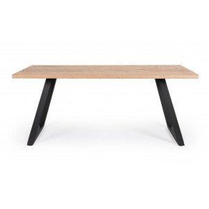 MIDEON modern étkezőasztal - 180cm - ezüst/fekete