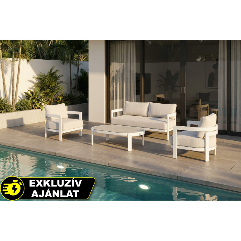 BARBADOS prémium kültéri szett - szürke/fehér