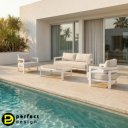 BARBADOS prémium kültéri szett - szürke/fehér