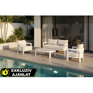 BARBADOS prémium kültéri szett - szürke/fehér BIZZOTTO