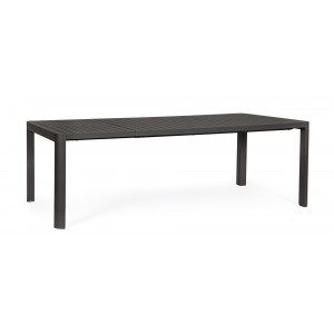 MILTON prémium bővíthető kültéri étkezőasztal - 180-240cm - antracit/taupe/fehér