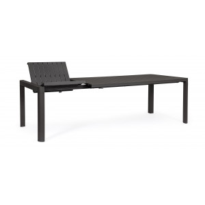 MILTON prémium bővíthető kültéri étkezőasztal - 180-240cm - antracit/taupe/fehér