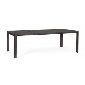 MILTON prémium bővíthető kültéri étkezőasztal - 180-240cm - antracit/taupe/fehér