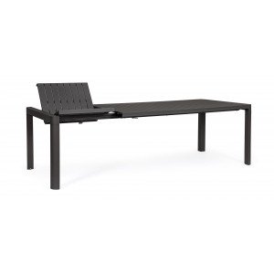 MILTON prémium bővíthető kültéri étkezőasztal - 180-240cm - antracit/taupe/fehér