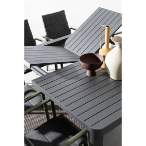 MILTON prémium bővíthető kültéri étkezőasztal -149/97cm - antracit/taupe/fehér