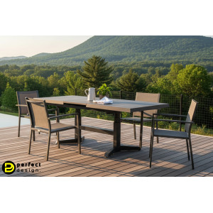 KEYWEST prémium kültéri kerámia étkezőasztal/ dohányzóasztal - antracit BIZZOTTO