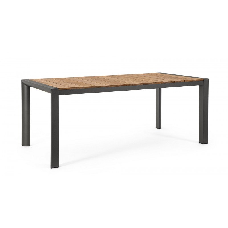 CANCUN prémium teakfa kültéri étkezőasztal - 180cm - antracit