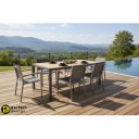 CANCUN prémium teakfa kültéri étkezőasztal - 180cm - antracit