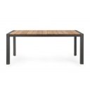 CANCUN prémium teakfa kültéri étkezőasztal - 180cm - antracit