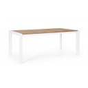 CANCUN prémium teakfa kültéri étkezőasztal - 180cm - fehér