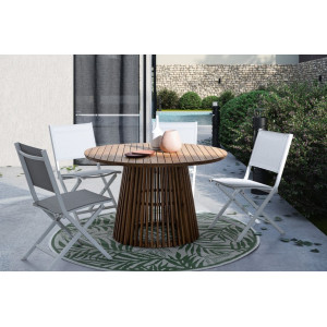 RODANO prémium akác kültéri étkezőasztal - 120cm BIZZOTTO