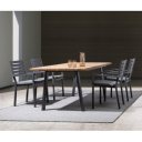 VERACRUZ prémium akácfa kültéri étkezőasztal - 160/200cm - antracit