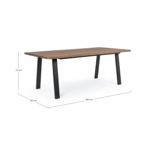 VERACRUZ prémium akácfa kültéri étkezőasztal - 160/200cm - antracit