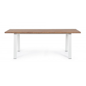 VERACRUZ prémium akácfa kültéri étkezőasztal - 160/200cm - fehér