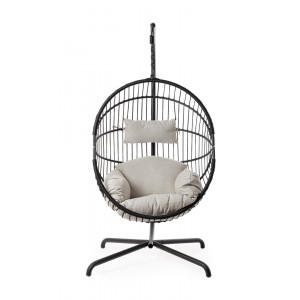 BALI design függőfotel - fekete/szürke