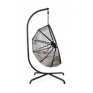 BALI design függőfotel - fekete/szürke