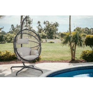 BALI design függőfotel - fekete/szürke BIZZOTTO