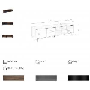 CONTINENTAL modern TV állvány - 180cm