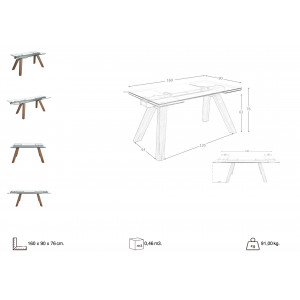 GARGALLO design bővíthető étkezőasztal - 160-240cm