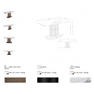 SOLSONA design bővíthető kerámia étkezőasztal - 160-240cm