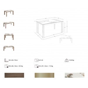 ROBLEDO design bővíthető kerámia étkezőasztal - 140-200cm