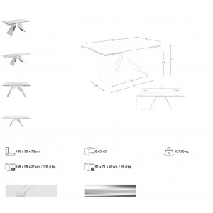 BELORADO design bővíthető kerámia étkezőasztal - 160-240cm