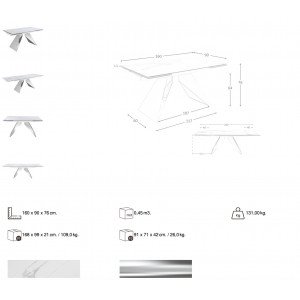 BELORADO design bővíthető kerámia étkezőasztal - 160-240cm