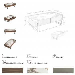 IDOLE prémium dió dohányzóasztal - 140cm