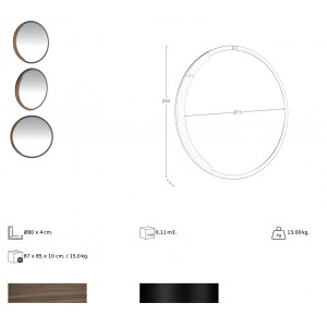 IDOLE prémium tükör - dió - 80cm