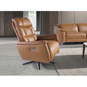 LAROSA prémium bőr relaxfotel - barna