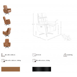 LAROSA prémium bőr relaxfotel - barna