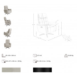 LAROSA prémium bőr relaxfotel - szürke