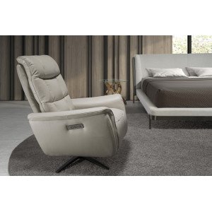 LAROSA prémium bőr relaxfotel - szürke Angel Cerdá