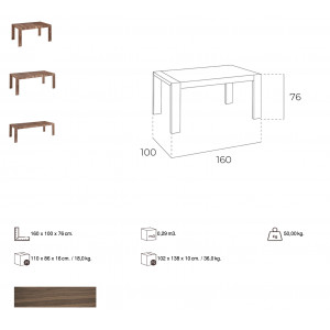 LEON prémium dió bővíthető étkezőasztal - 160-260cm