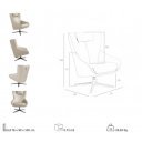 CASCADE design bőr fotel - beige