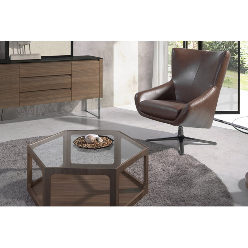 CASCADE design bőr fotel - konyak