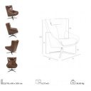 CASCADE design bőr fotel - konyak