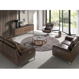 CASCADE design bőr fotel - konyak