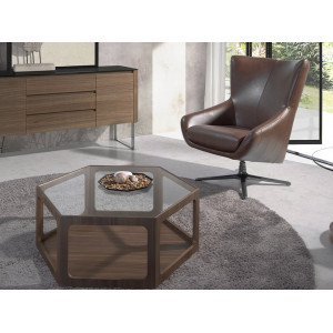 CASCADE design bőr fotel - konyak