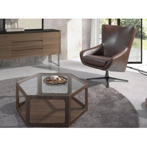 CASCADE design bőr fotel - konyak