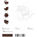 ROSSAS design bőr fotel - konyak