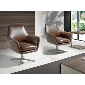 ROSSAS design bőr fotel - konyak