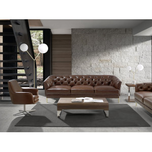 ROSSAS design bőr fotel - konyak